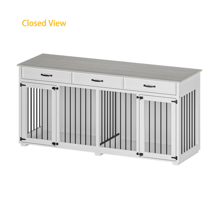 Tucker Murphy Pet™ Three Drawer Two Door Dog Crate With Divider